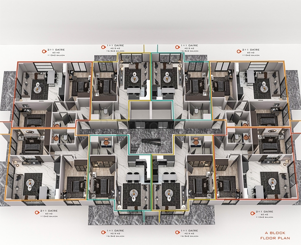 شقق للبيع بالاقساط في الانيا - مجمع قيد الانشاء في منطقة اوبا 
