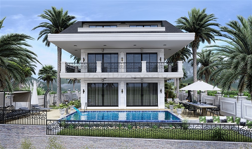 فيلا للبيع بالاقساط في الانيا - مستقلة مع مسبح خاص وباطلالة بحر -في كارجي جاك / الانيا 