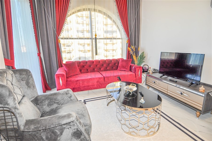 شقق اطلالة على البحر في الانيا - تصميم غرفة وصالة مفروشة - في كارجيجاك / الانيا 