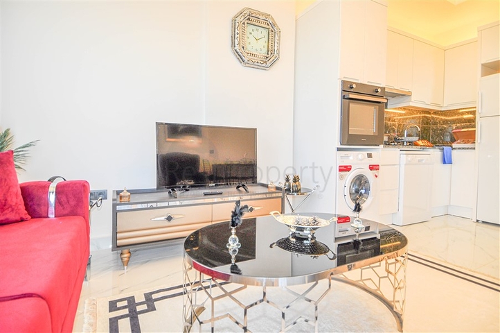 شقق اطلالة على البحر في الانيا - تصميم غرفة وصالة مفروشة - في كارجيجاك / الانيا 