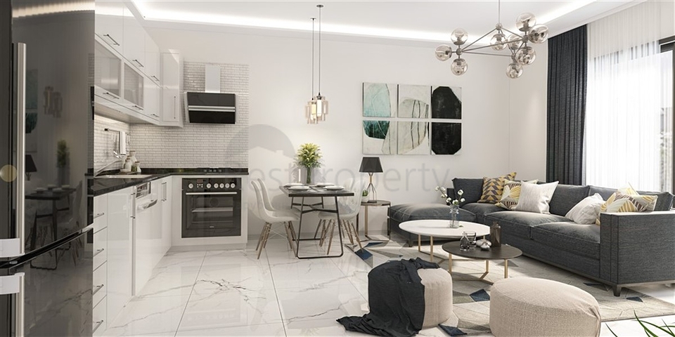 في احضان الطبيعة -شقة غرفة وصالة ضمن مجمع سكني حديث -افسلار / الانيا 