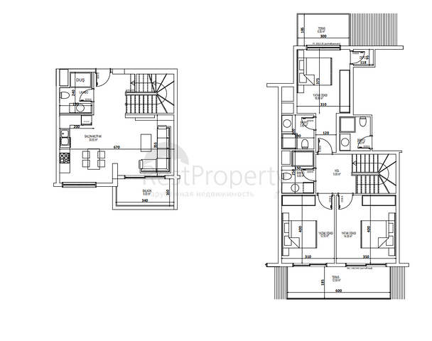 مجمع فاخر - دوبلكس 3 غرف وصالة -في افسلار / الانيا 