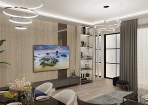 شقة ضمن بناء جديد في مركز الانيا - تصميم 2 غرفة وصالة .