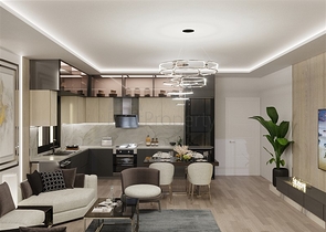 شقة ضمن بناء جديد في مركز الانيا - تصميم 2 غرفة وصالة .