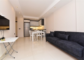 شقة ضمن مجمع جديد في افسلار - تصميم غرفة وصالة مع الاثاث - الانيا 