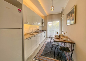 مطبخ منفصل - شقة غرفتين وصالة مفروشة - مجمع جديد - في ديمرتاش / الانيا 