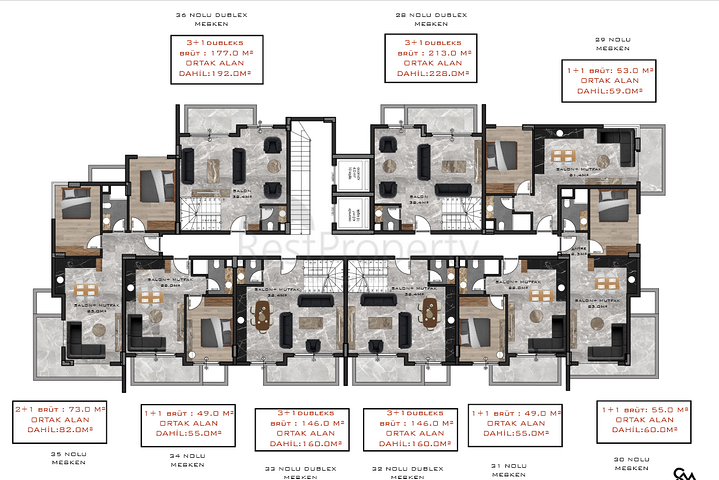 شقق بالاقساط - مجمع فاخر قيد الانشاء - في منطقة اوبا / الانيا 