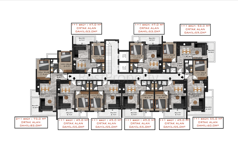 شقق بالاقساط - مجمع فاخر قيد الانشاء - في منطقة اوبا / الانيا 