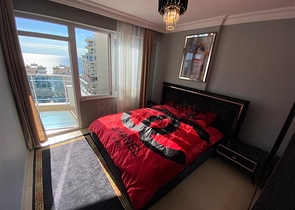 شقة اطلالة بحر - غرفتين وصالة مفروشة -ضمن مجمع على شارع بارباروس - محمودلار / الانيا 