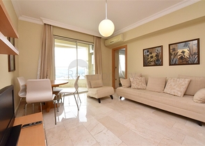 اطلالة بحر - شقة غرفتين وصالة مفروشة -ضمن مجمع 5 نجوم - في كارجيجاك / الانيا 