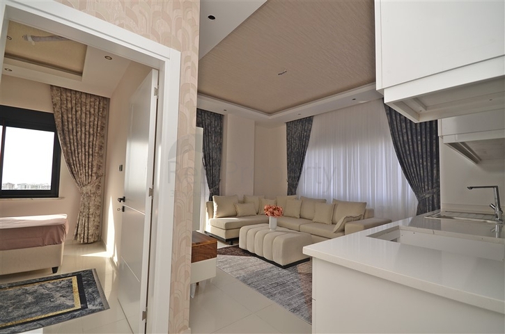 اطلالة بحر - شقة مفروشة 2 غرفة وصالة -مجمع سكني حديث - في كارجيجاك / الانيا 