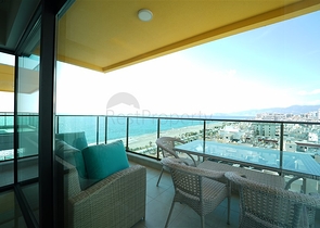 اطلالة مباشرة على البحر - شقة غرفتين وصالة مفروشة -ضمن مجمع سكني - محمودلار / الانيا 