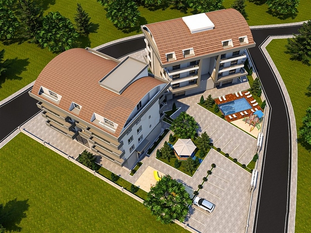 شقق بالاقساط - مجمع قيد الانشاء في منطقة اوبا / الانيا 