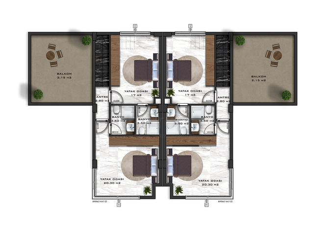 فلل للبيع بالاقساط - تصميم 3 غرف وصالة - في افسلار / الانيا 