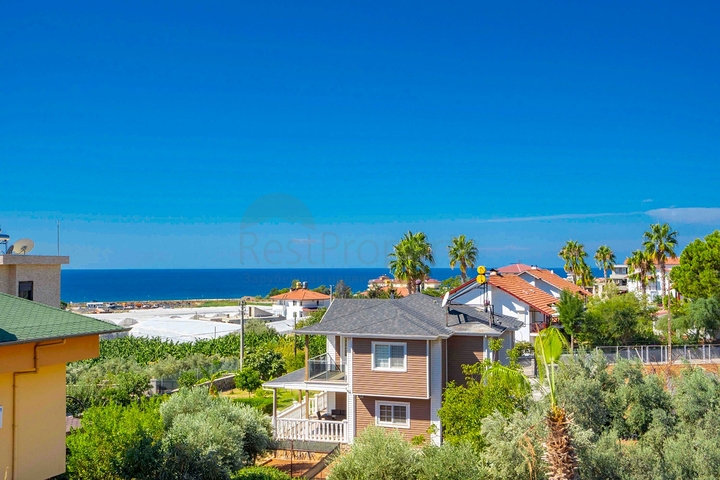 اطلالة بحر - فيلا 4 غرف وصالة مفروشة - ضمن مجمع - في ديمرتاش / الانيا 