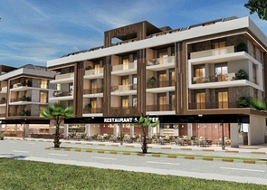 مجمع فاخر - شقة غرفتين وصالة جديدة - في منطقة اوبا / الانيا 