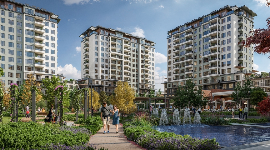 مشروع يتضمن تراسات خاصة مع حديقة