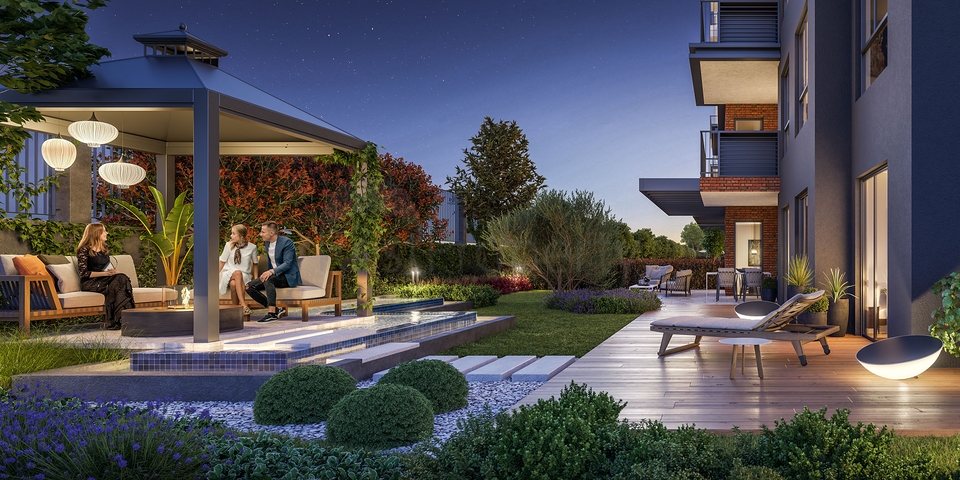 مشروع يتضمن تراسات خاصة مع حديقة