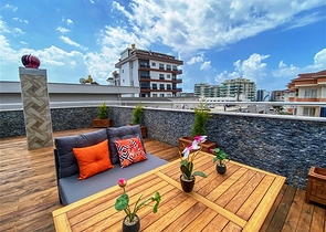 تراس مميز - شقة 3 غرف وصالة مفروشة - في توسمور / الانيا 