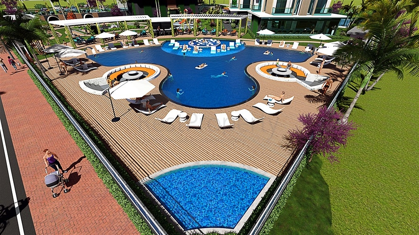 شقة غرفة وصالة للبيع - ضمن مجمع 5  نجوم - في محمودلار / الانيا 