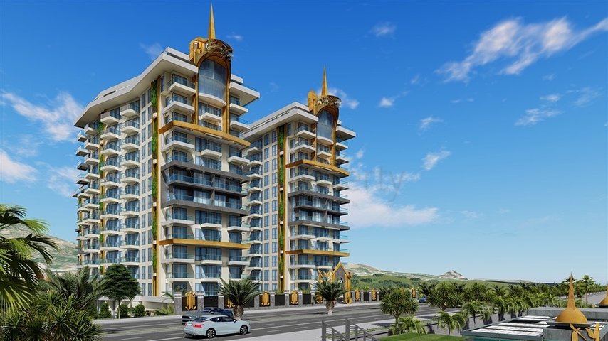 اطلالة مباشرة على البحر - شقة غرفة وصالة - ضمن مجمع 5 نجوم - في محمودلار / الانيا 