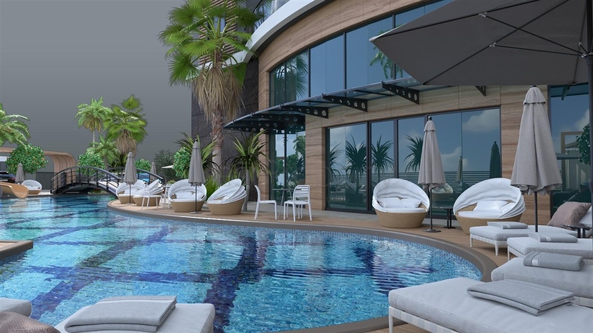 شقق في مجمع سكني جديد على بعد 50 متر من الشاطئ في منطقة كارجيجاك