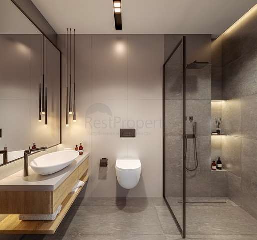 فيلات على الطراز الحديث تطل على البحيرة.