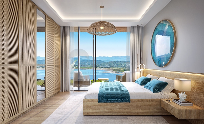 فيلات على الطراز الحديث تطل على البحيرة.