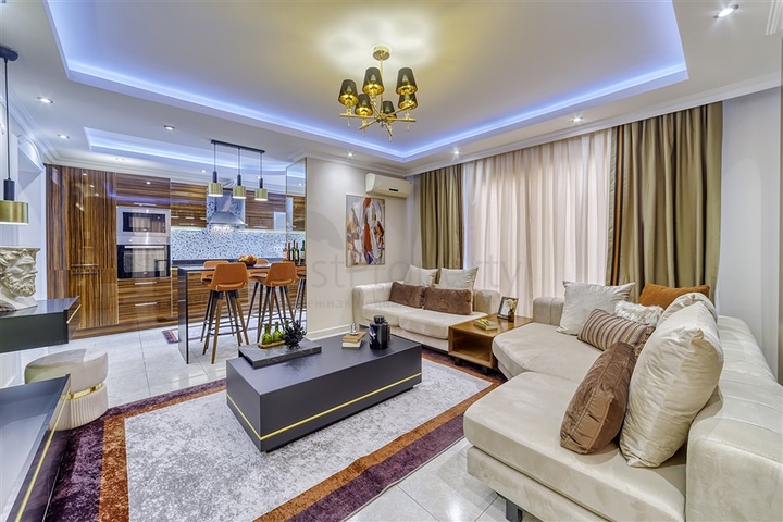 شقة عائلية انيقة مفروشة -تصميم 1+2 - في مهموتلار / الانيا 