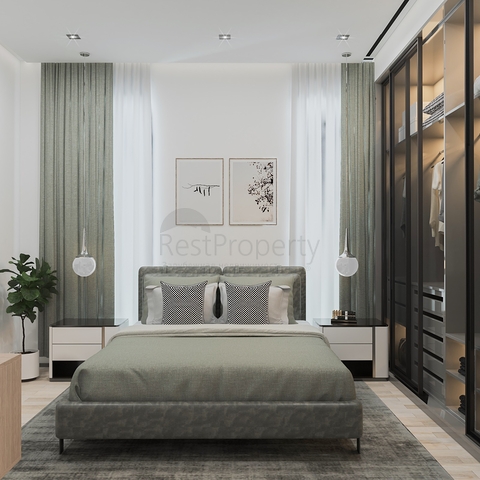 مجمع سكني مثالي محاط بالخضرة المورقة.