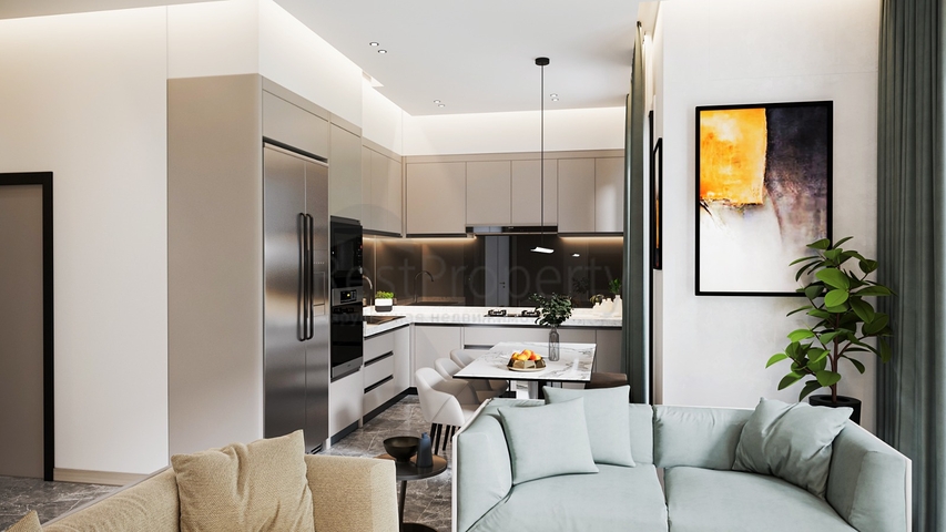 مجمع سكني مثالي محاط بالخضرة المورقة.