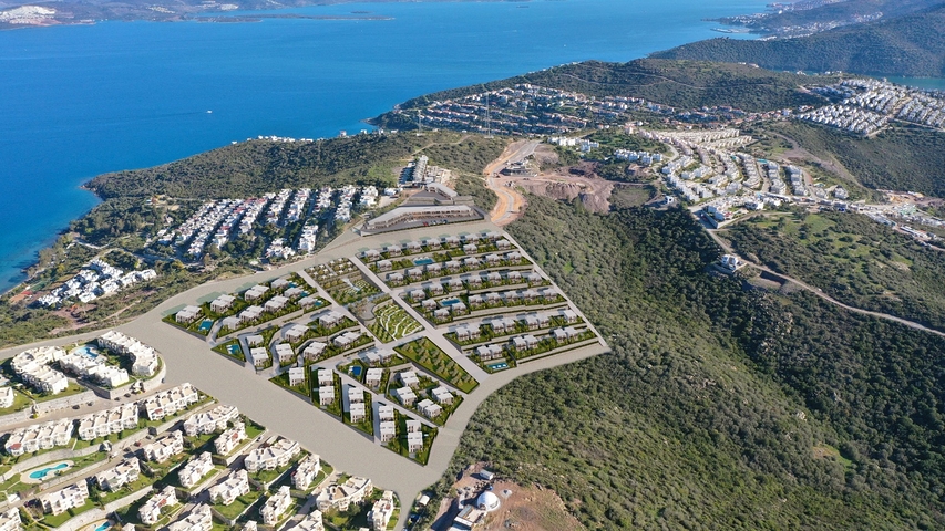 مجمع سكني مثالي محاط بالخضرة المورقة.