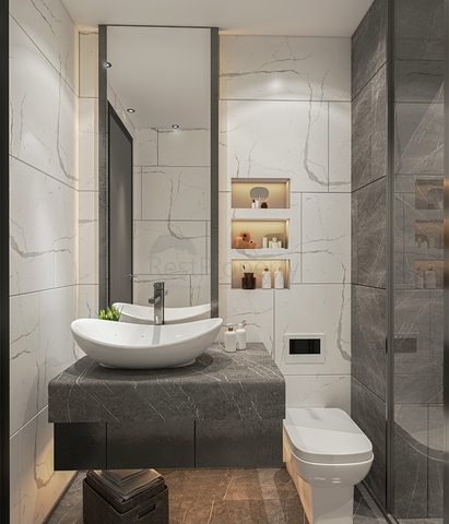 مجمع سكني مثالي محاط بالخضرة المورقة.