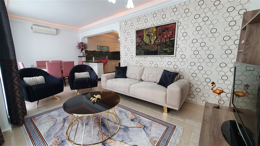 اطلالة بحرية - صف اول - شقة غرفتين وصالة - مفروشة - بسعر مناسب -في مهموتلار / الانيا 