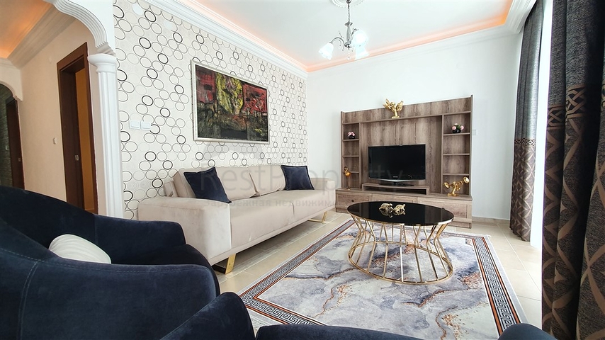 اطلالة بحرية - صف اول - شقة غرفتين وصالة - مفروشة - بسعر مناسب -في مهموتلار / الانيا 