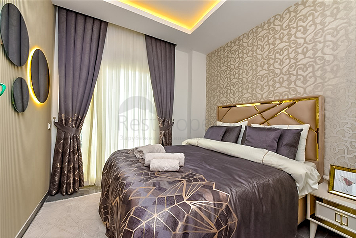 شقة 1+1 في أوبا في مجمع قيد الإنشاء 