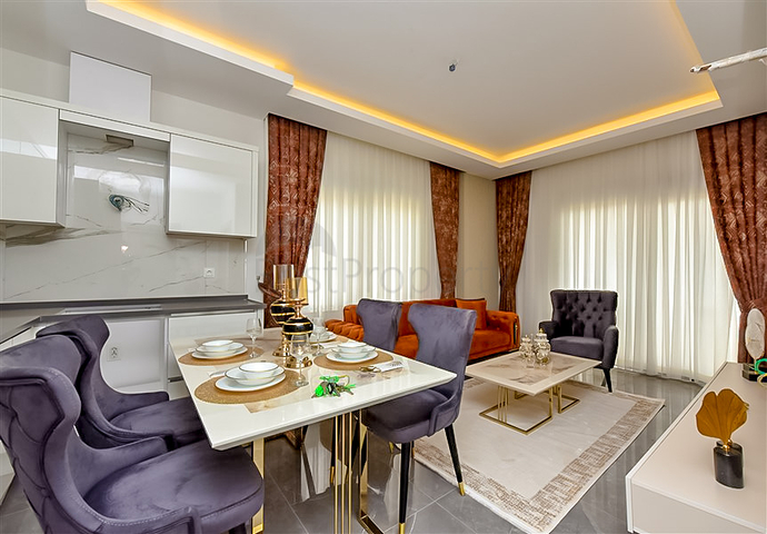 شقة 1+1 في أوبا في مجمع قيد الإنشاء 