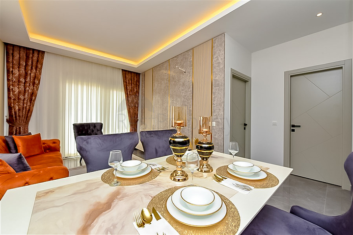 شقة 1+1 في أوبا في مجمع قيد الإنشاء 