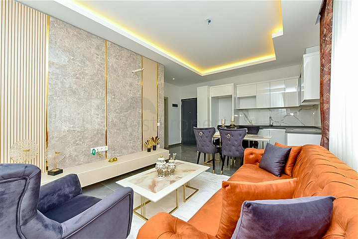 شقة 1+1 في أوبا في مجمع قيد الإنشاء 