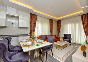 شقة 1+1 في أوبا في مجمع قيد الإنشاء 