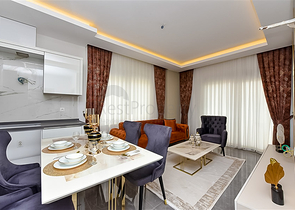 شقة 1+1 في أوبا في مجمع قيد الإنشاء 