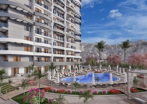 شقة 1+1 في مجمع من الدرجة الممتازة قيد الإنشاء في منطقة محمودلار