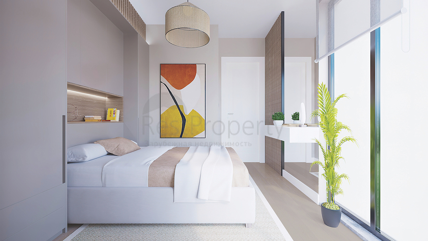 شقق 2+1 في مجمع صديق للبيئة تحيط به الغابات الصنوبرية في منطقة دورتيبي في الجزء الشرقي من بودروم.