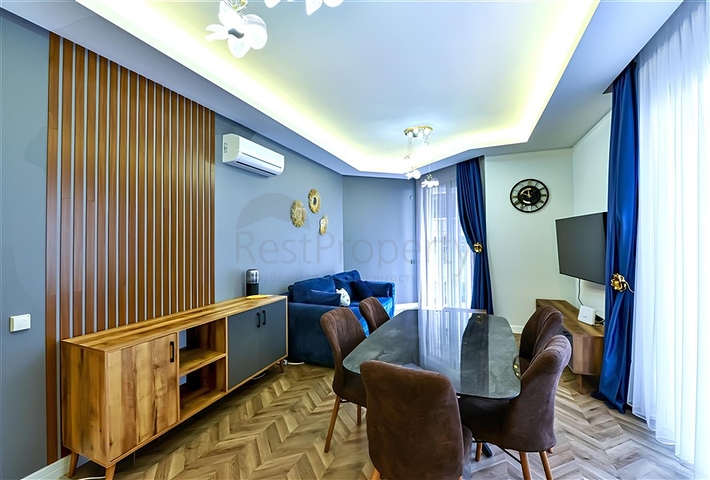 شقة مفروشة 1 + 1 في مجمع حديث جديد في وسط ألانيا