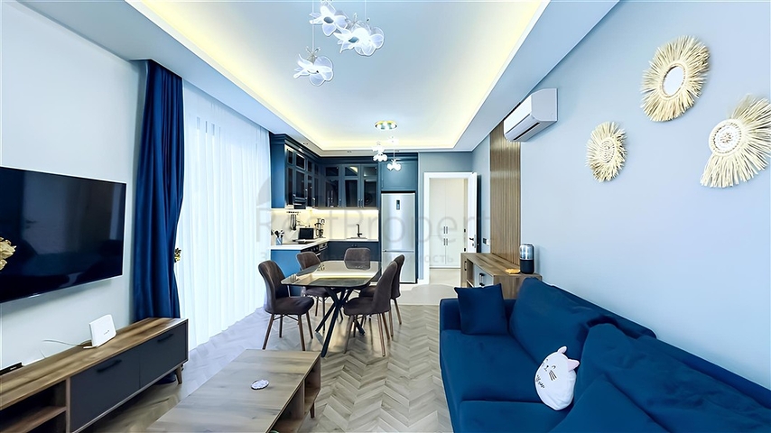 شقة مفروشة 1 + 1 في مجمع حديث جديد في وسط ألانيا