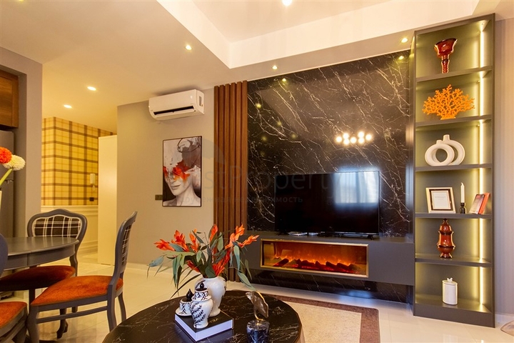 شقة حديثة مفروشة 2 + 1 مع بنية تحتية للمنتجع في وسط محمودلار