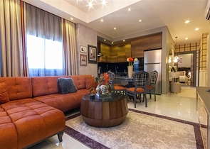 شقة حديثة مفروشة 2 + 1 مع بنية تحتية للمنتجع في وسط محمودلار