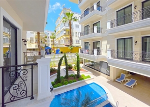 شقة أنيقة 1 + 1 بالقرب من شاطئ كليوباترا كومفورت في وسط ألانيا