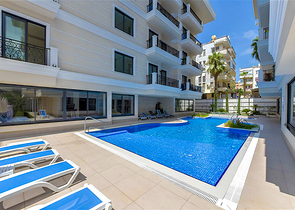 شقة أنيقة 1 + 1 بالقرب من شاطئ كليوباترا كومفورت في وسط ألانيا