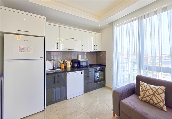 شقة مودرن 1 + 1 للإيجار في أوبا-منطقة الراحة بالقرب من البحر